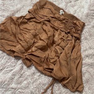 Brown Ruched Skirt